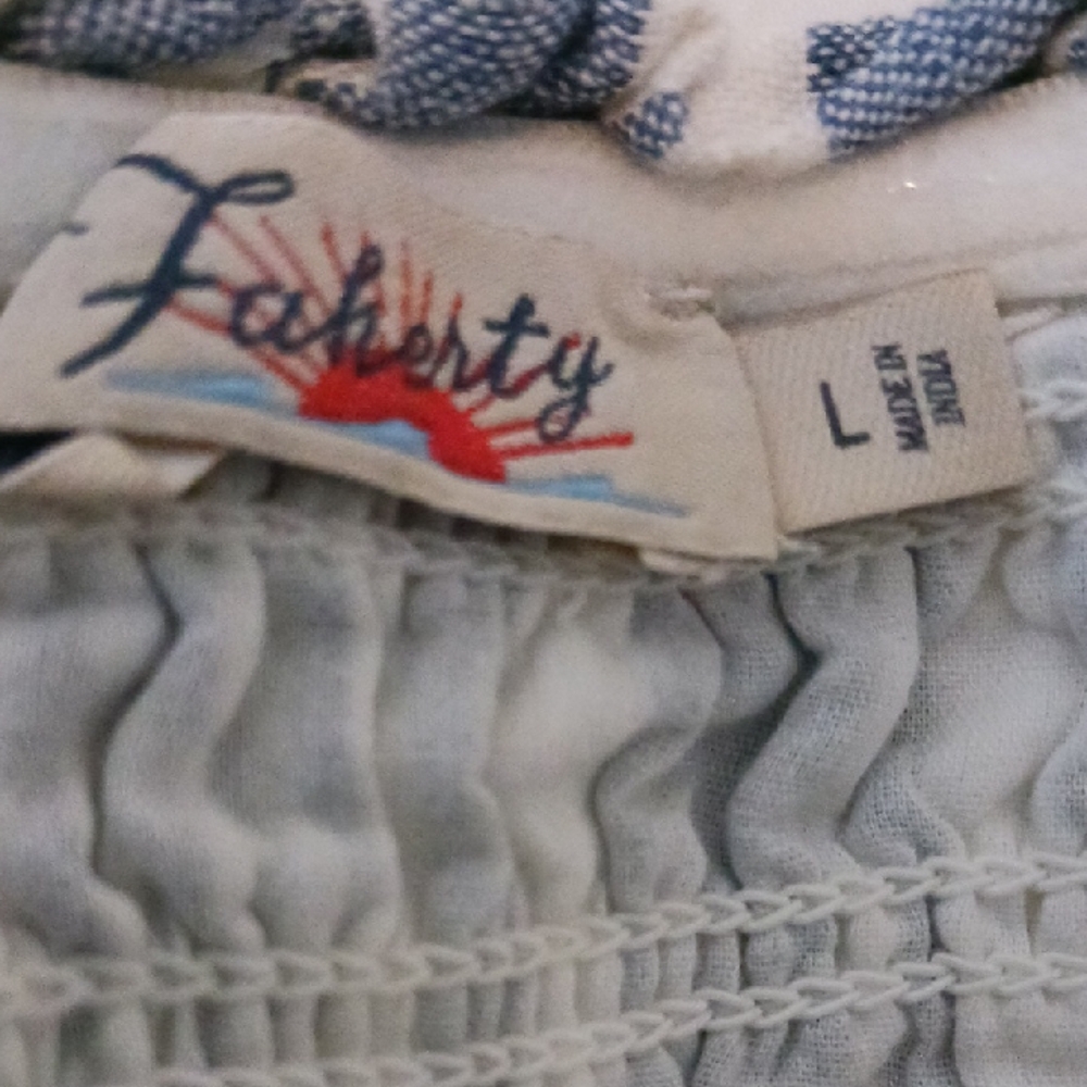 Faherty Cream Textured Skirt